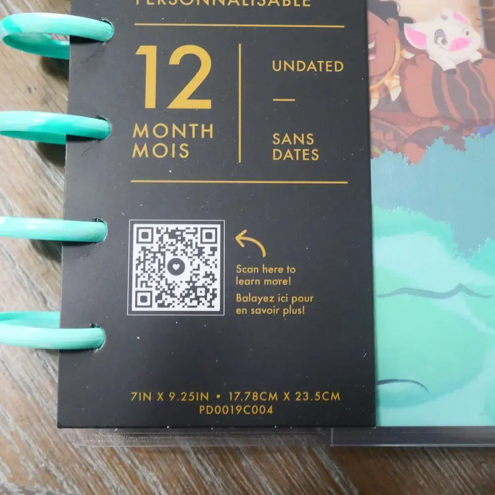 NEW Happy Planner Undated Disney Moana Customizable Classic Planner Vertical Lay